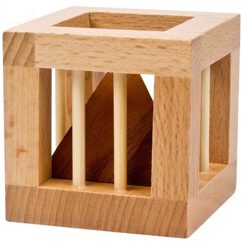 榫卯孔明锁鲁班笼中取物三角智力玩具动脑高难度烧脑解锁