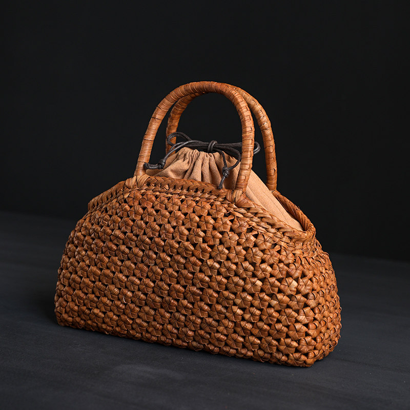 茶道禅意高档度假海边葡萄藤包海边草编编织手工茶道