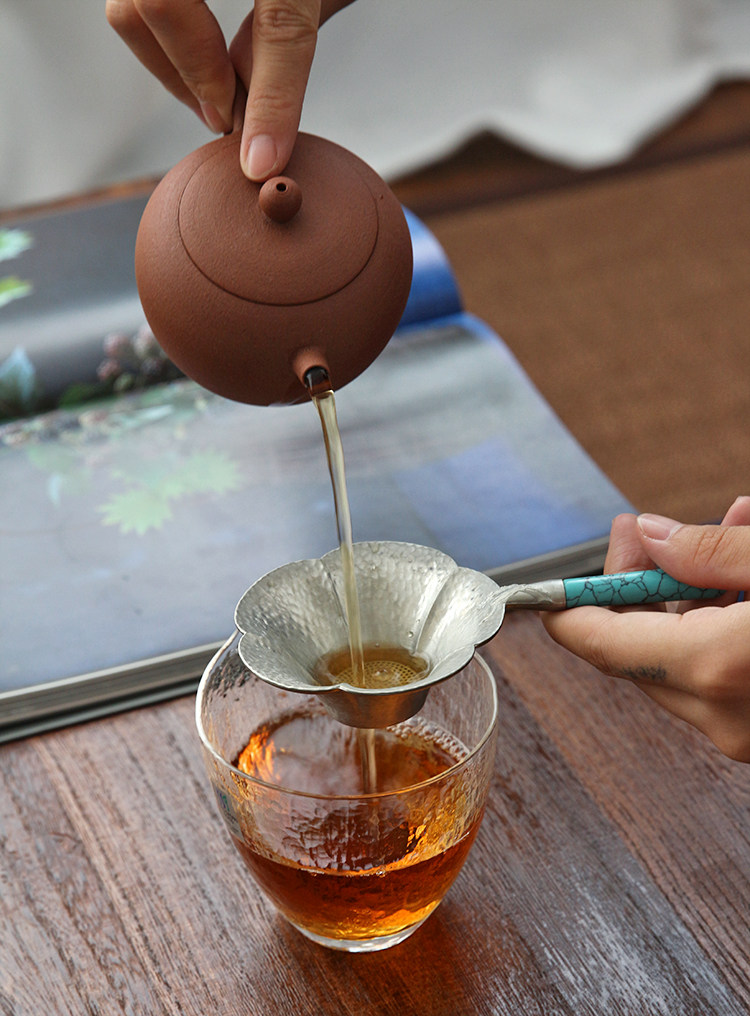 山山茶具绿松隔茶斗零配不锈钢茶隔功夫茶山竹功夫茶滤