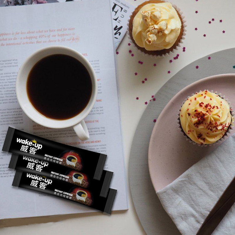 越南进口wakeup威客速溶浓缩黑咖啡30g条装无糖低脂提神学生正品