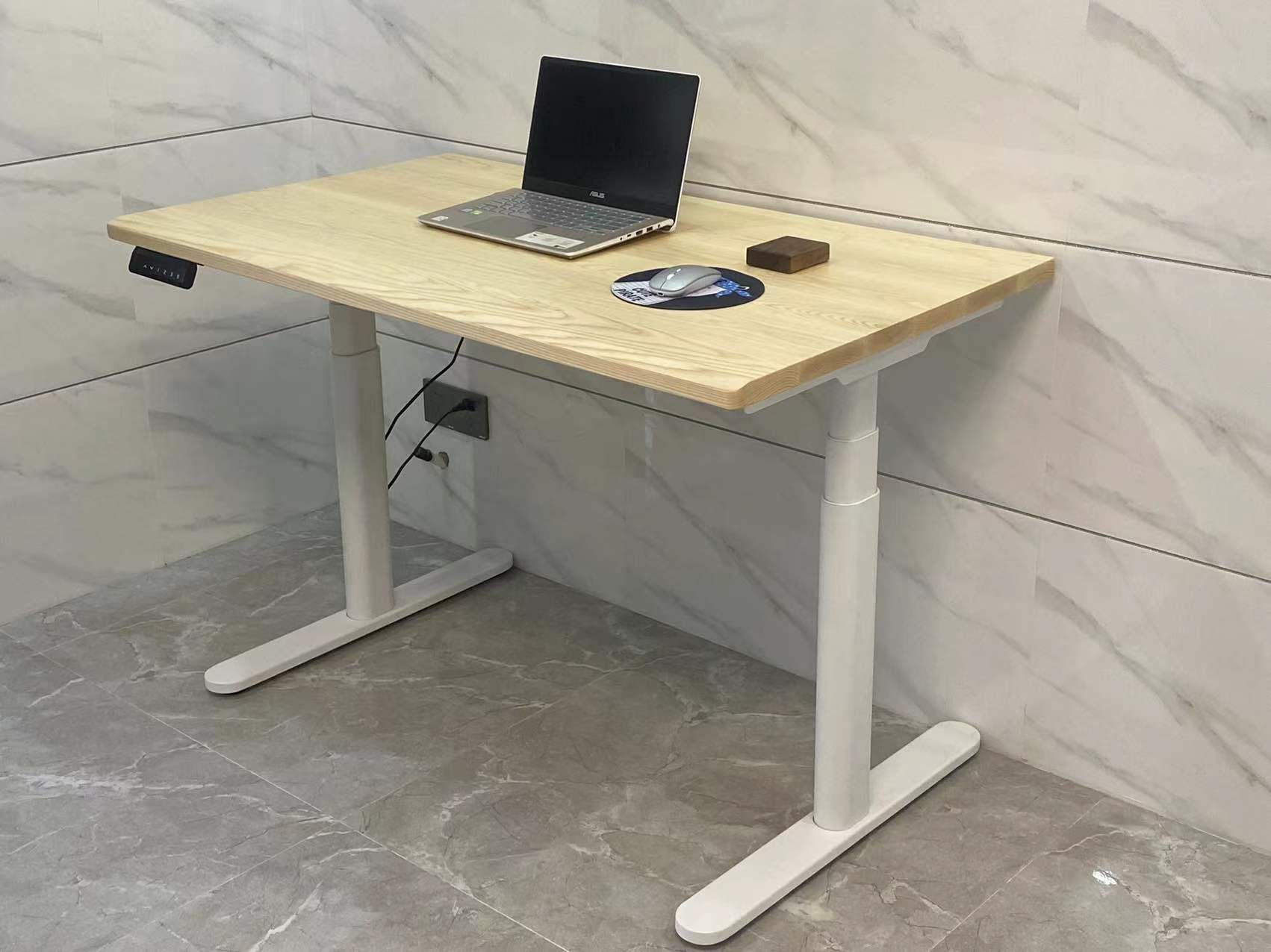 升降北美白蜡木纯实木电动智能书桌办公桌台式电动升降桌