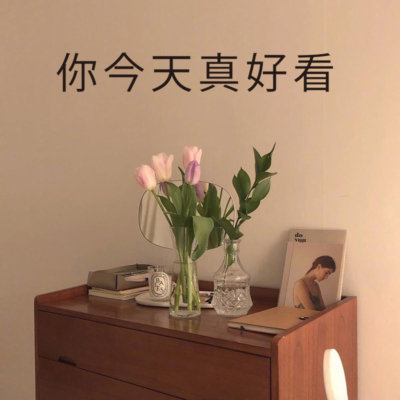 贴纸你今天真好看ins文字少女文艺小清新装饰墙贴