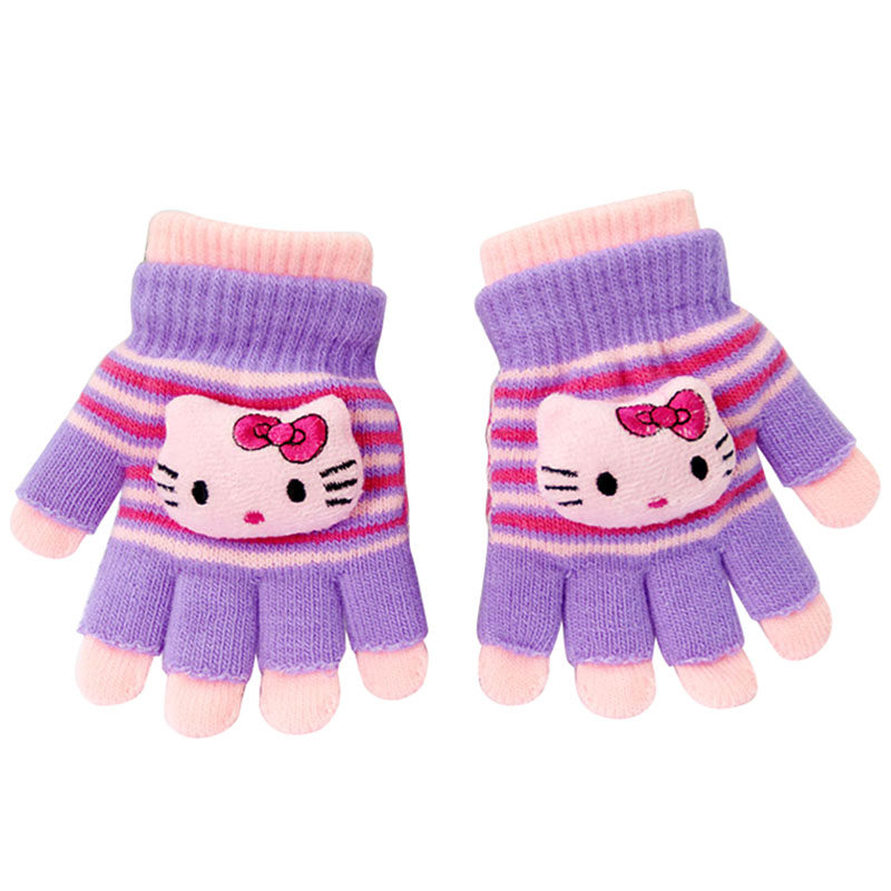 手套儿童五指加厚男孩可爱卡通宝宝13岁小孩手套