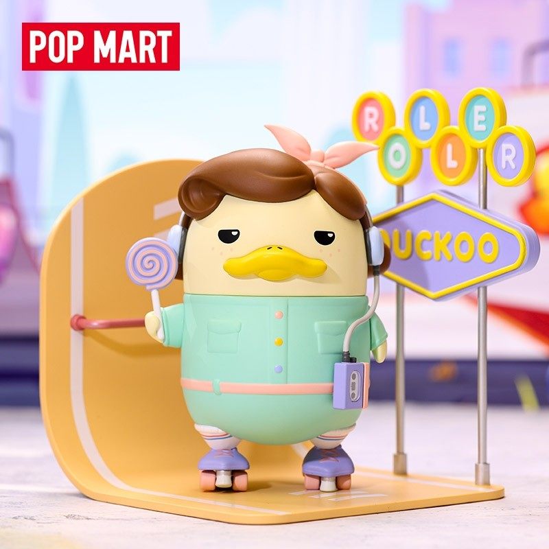 popmart泡泡玛特duckoo复古滑轮ya系列手办大娃新品潮玩盲盒