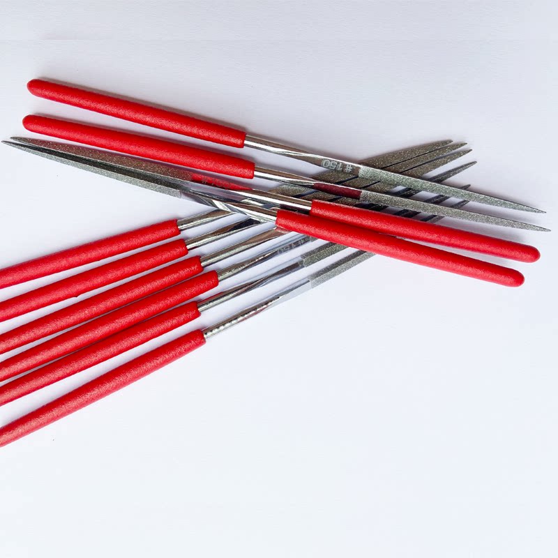 guang合金锉胶柄小平斜锉金刚石锉刀电镀锉去毛刺金刚锉