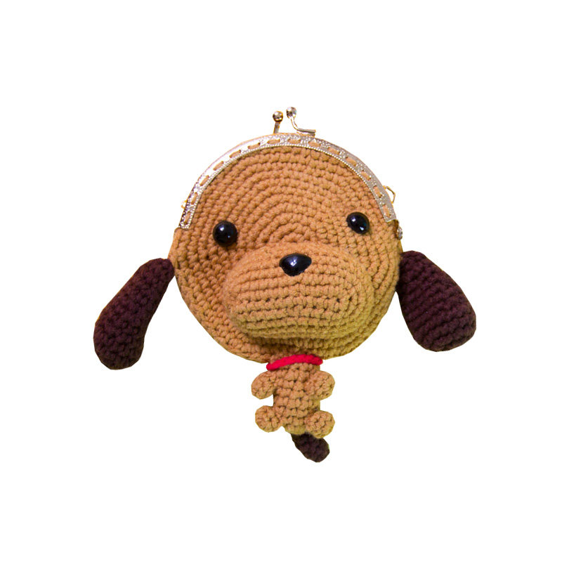 雅馨绣坊diy编织毛线玩偶包包卡通泰迪狗口金diy编织材料包