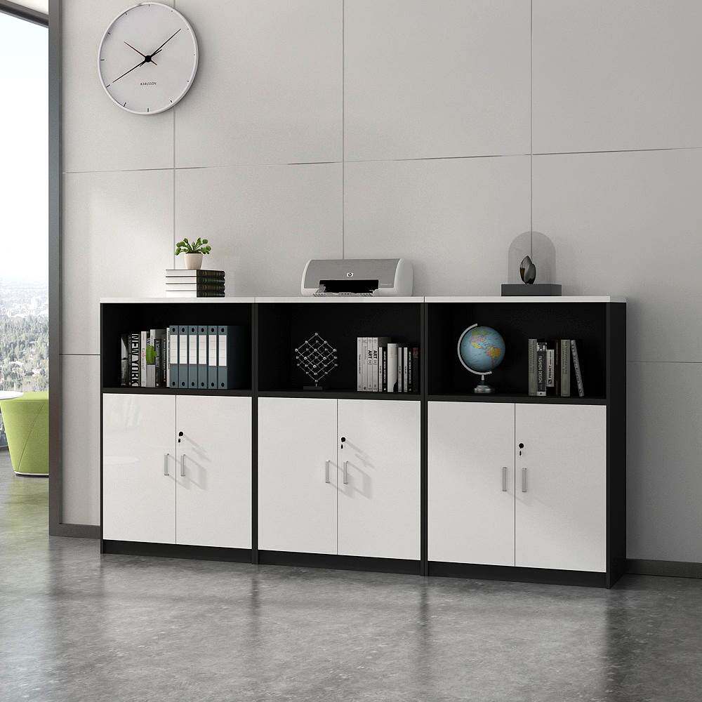 文件柜矮柜资料柜带木质办公室储物柜隔断长条展示矮柜