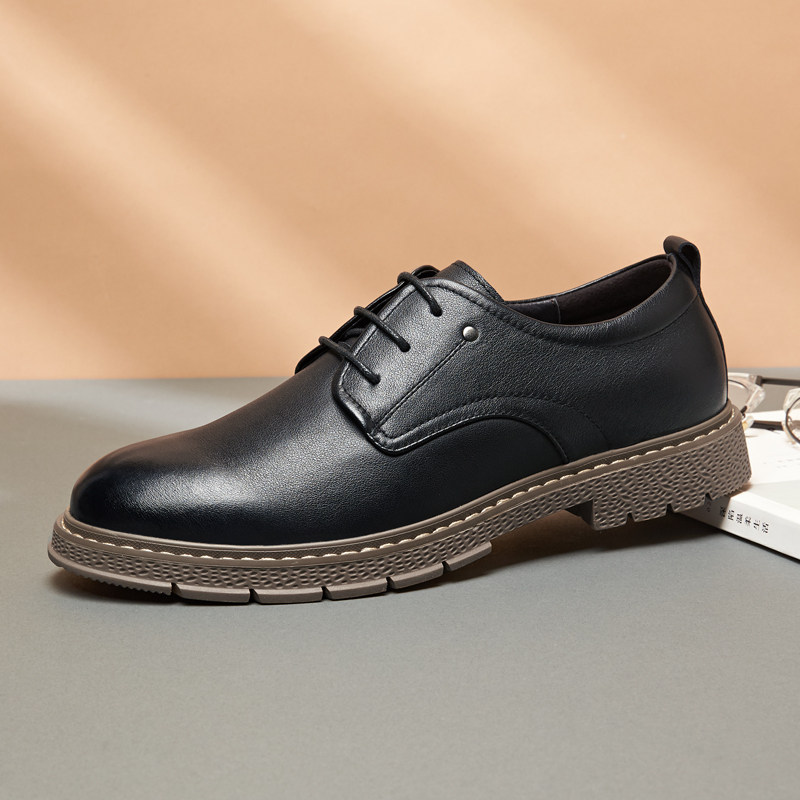 骆驼男鞋2019新款夏季真皮男士休闲皮鞋韩版潮流商务正装软底皮鞋