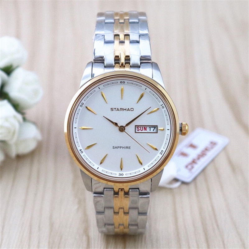 星豪starhao2159石英表钢带男士女士情侣休闲简约个性国产腕表