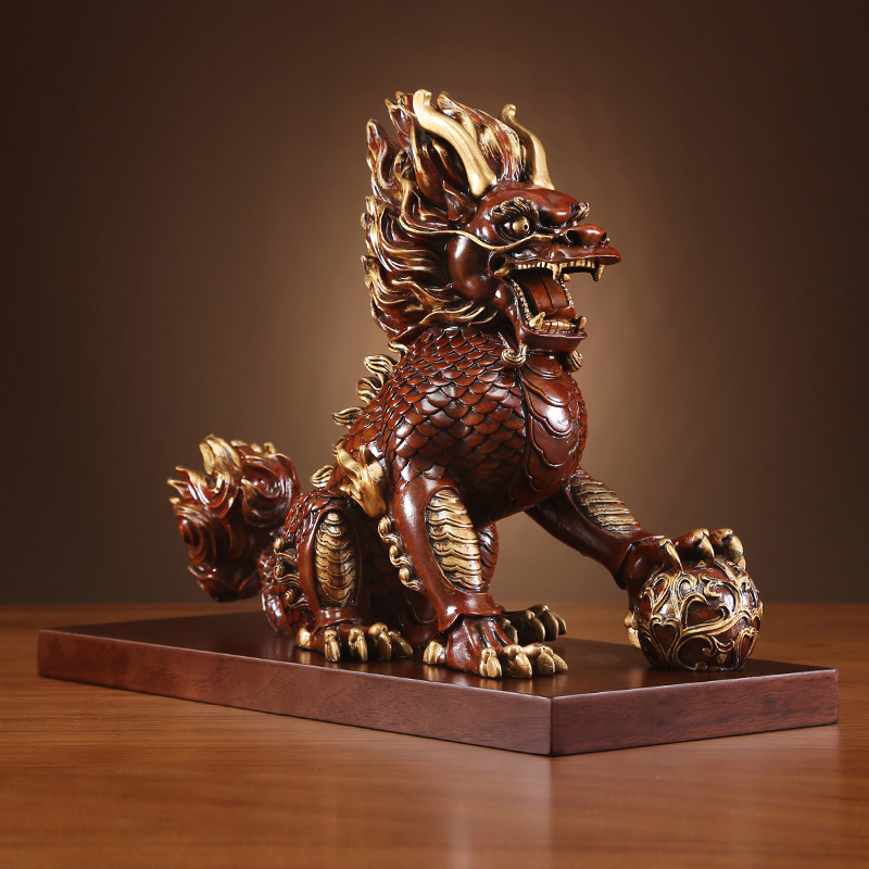 铜欣祥全铜獬豸瑞兽家居装饰品摆设全铜工艺品威武獬豸瑞兽