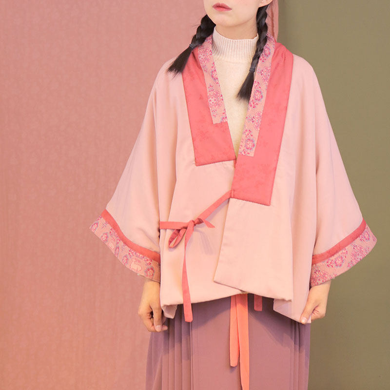 谜阿芙蕖夹袄明制对穿半臂保暖加厚夹棉防寒汉服