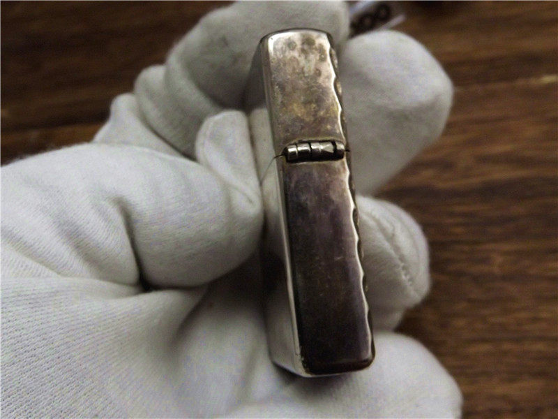 二手zippo07年镀银锁火焰凤纹正品原装打火机进口煤油打火机