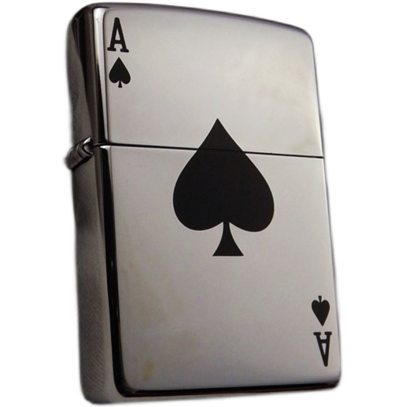 zippo打火机全新14年镜面黑桃原装正品专柜正版zippo