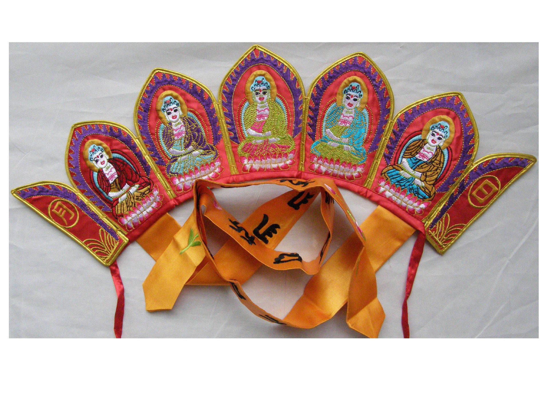 佛教唐僧帽五佛片僧帽影视表演刺绣用品法师和尚僧服佛教工艺品