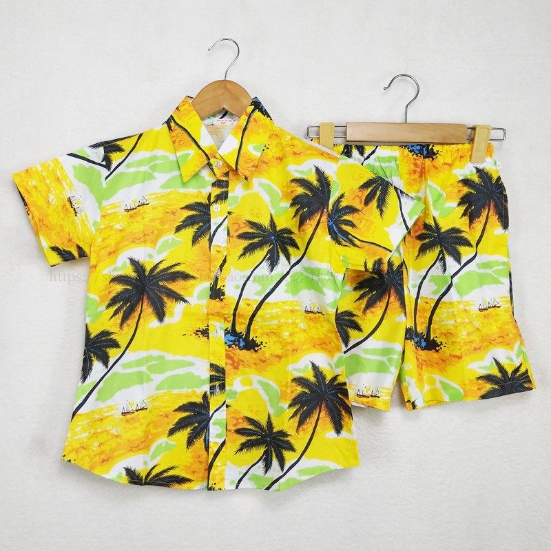 海南岛沙滩套装女装休闲装民族风椰子树衣服三亚风情睡衣