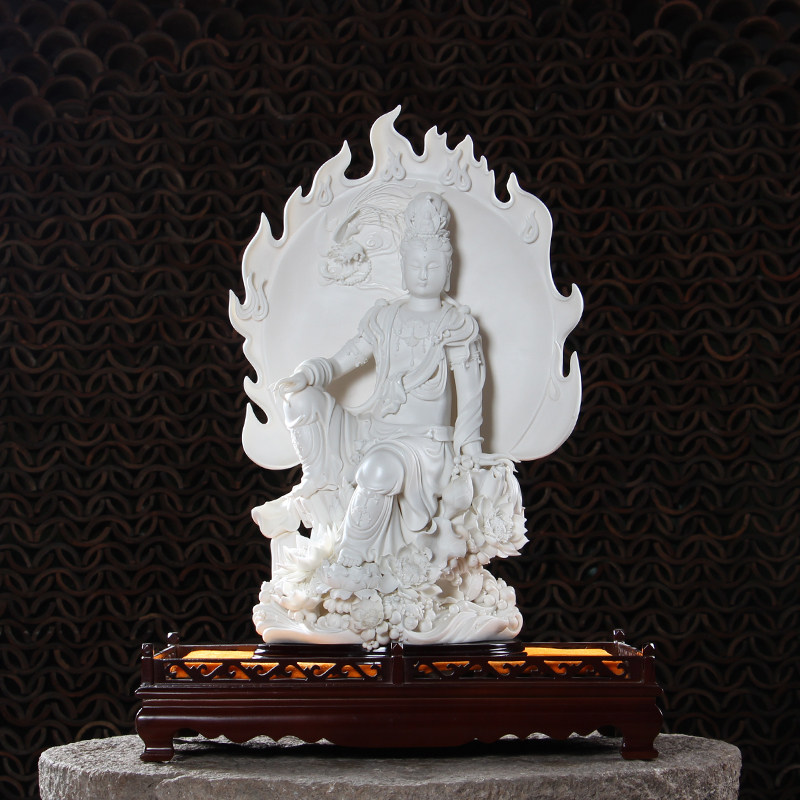摆件龙凤观音大师家居饰品德化白瓷佛像坐式工艺品摆件