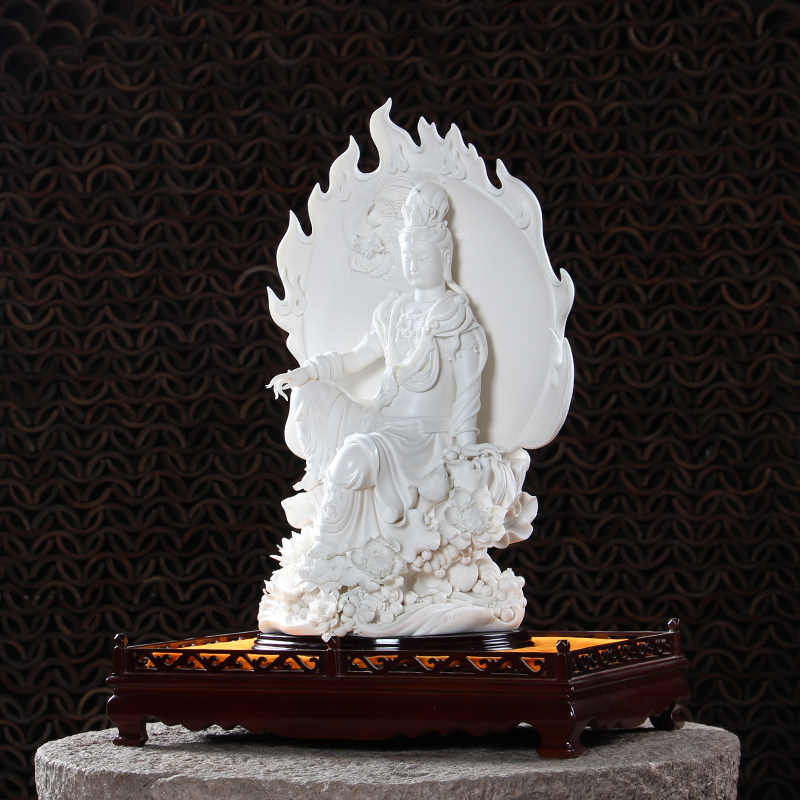 摆件龙凤观音大师家居饰品德化白瓷佛像坐式工艺品摆件