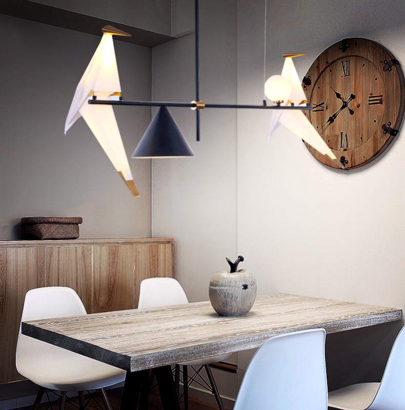 后现代极简餐厅灯创意个性设计师餐桌吧台三头小鸟吊灯北欧灯具