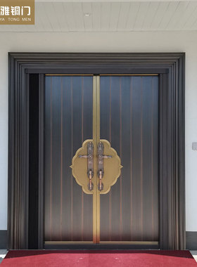别墅铜门双开门现代轻奢家用门大门