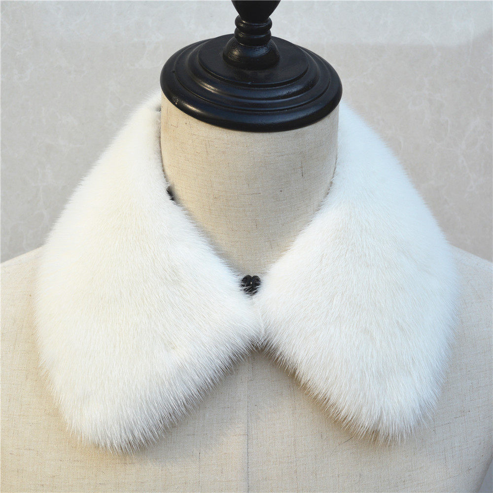 进口水貂毛领子单卖男女士方领翻领通用整皮真毛领子大衣真皮冬季