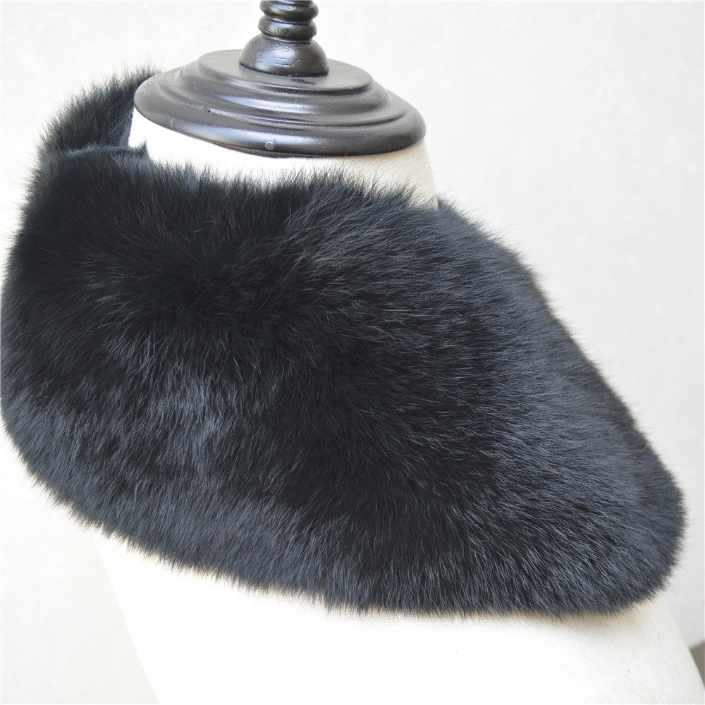 男士兔毛领子翻领方领整皮通用保暖冬季真獭兔皮毛皮草毛领子保暖