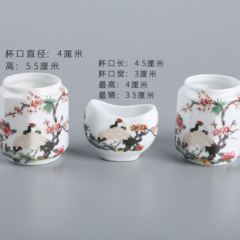画眉瓷杯鸟食包邮瓷碗八角瓷罐景德镇画眉鸟新品喂食器