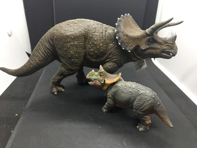 包邮法国papo仿真恐龙模型儿童玩具侏罗纪三角龙幼崽仿真