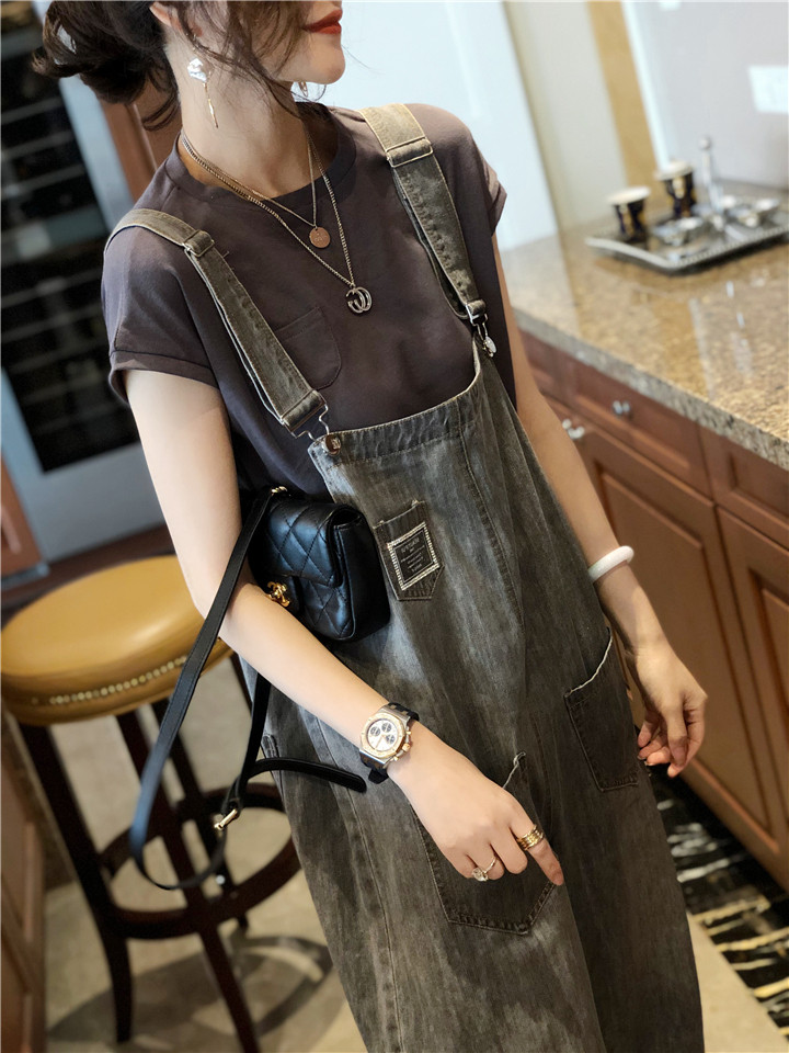 欧洲站夏装2020新款欧货女装时尚牛仔背带裤女韩版宽松洋气裤子潮