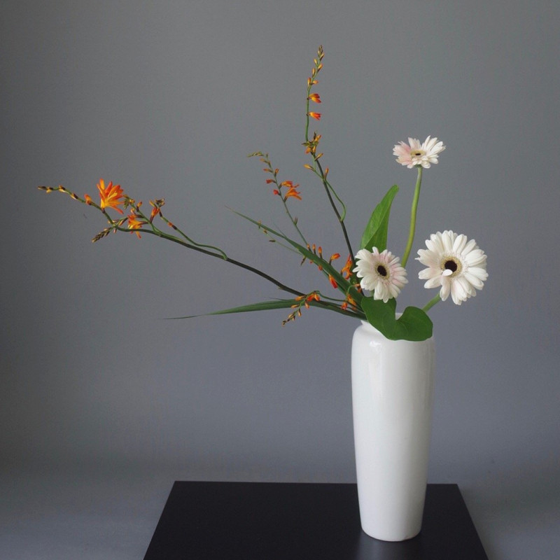 小原花瓶日式插花投入冬瓜教学培训花器家居装饰花瓶