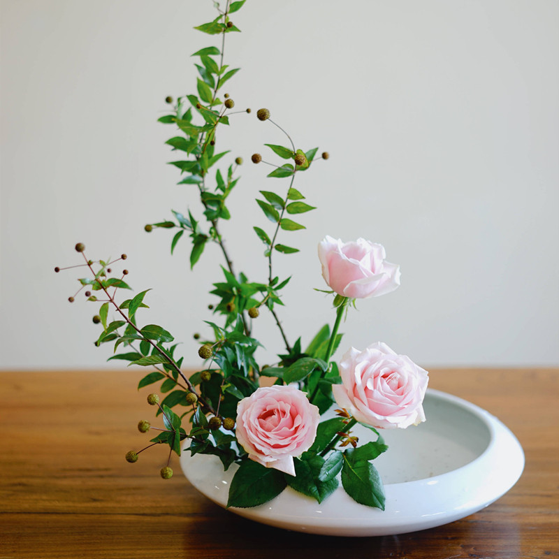 日式花盆小原流花大号插花器皿盛花写景花盘花盆