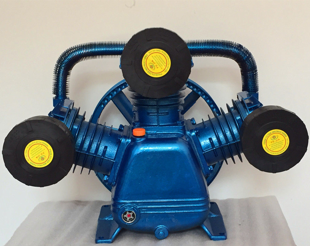 捷豹空压机机头 双缸 三缸头高压打气泵泵头4kw 7.5kw压缩机缸头