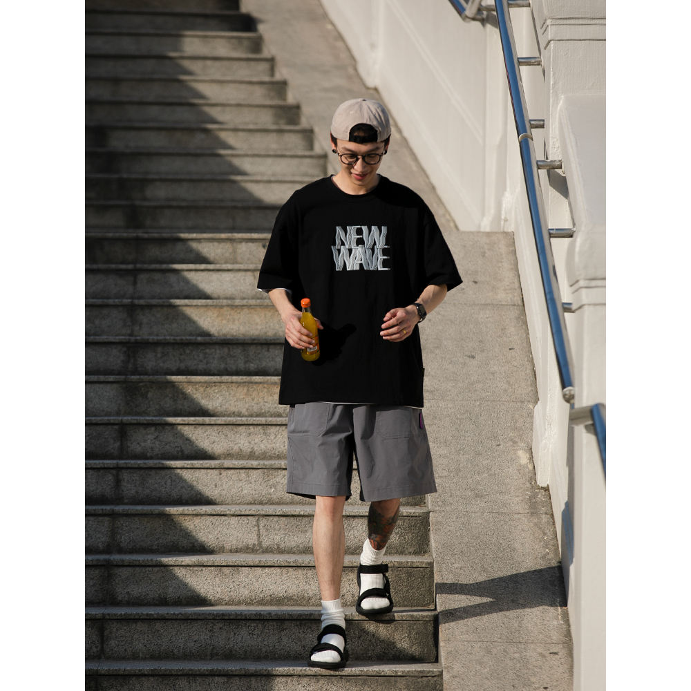 BELLKEN日系复古cityboy潮牌街头宽松休闲英文印花短袖T恤男情侣