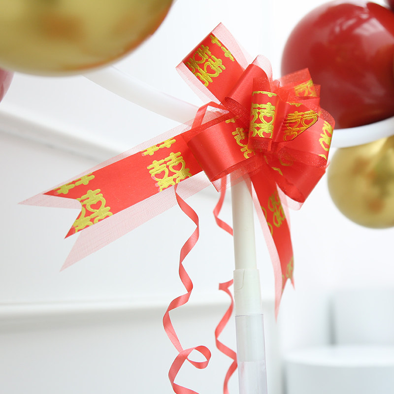 拉花婚庆用品结婚蝴蝶结婚车装饰把手双色彩带拉花