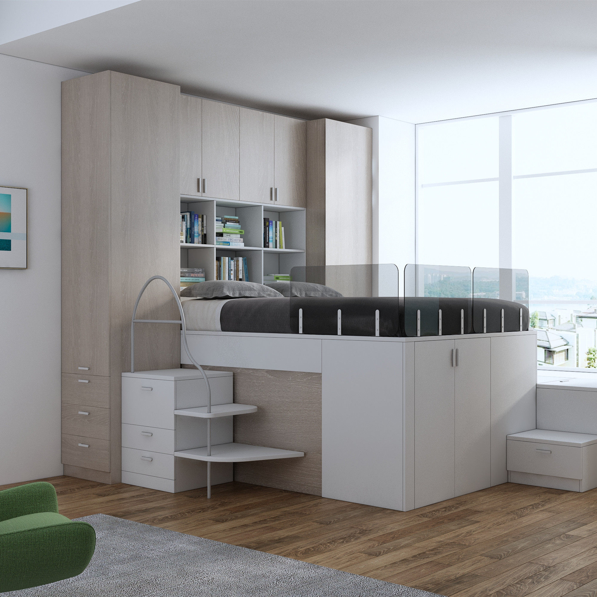 北岸定制儿童上下床衣柜一体书桌组合合子母床高低