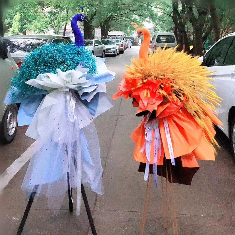 开张杭州杭州网网红孔雀开业花篮同城速递北京商务用花