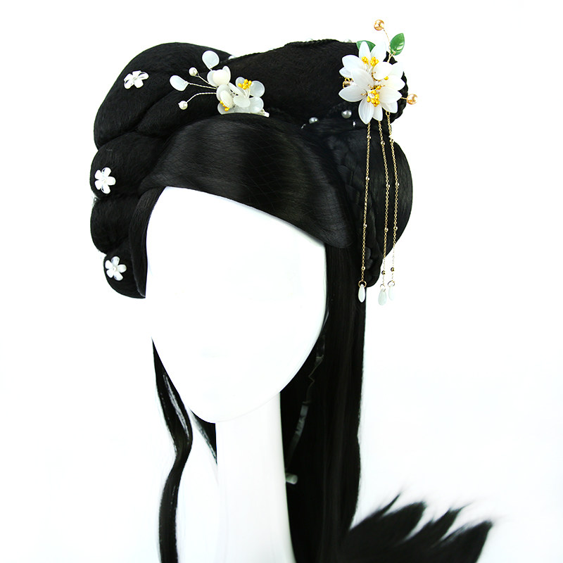 汉服古装长直仙女头饰古代头套海全假发刘海全日常整顶假发