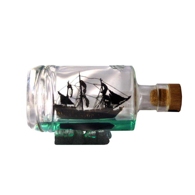 欧式加勒比海盗黑珍珠号帆船模型装饰瓶中船套材成品创意礼品礼物