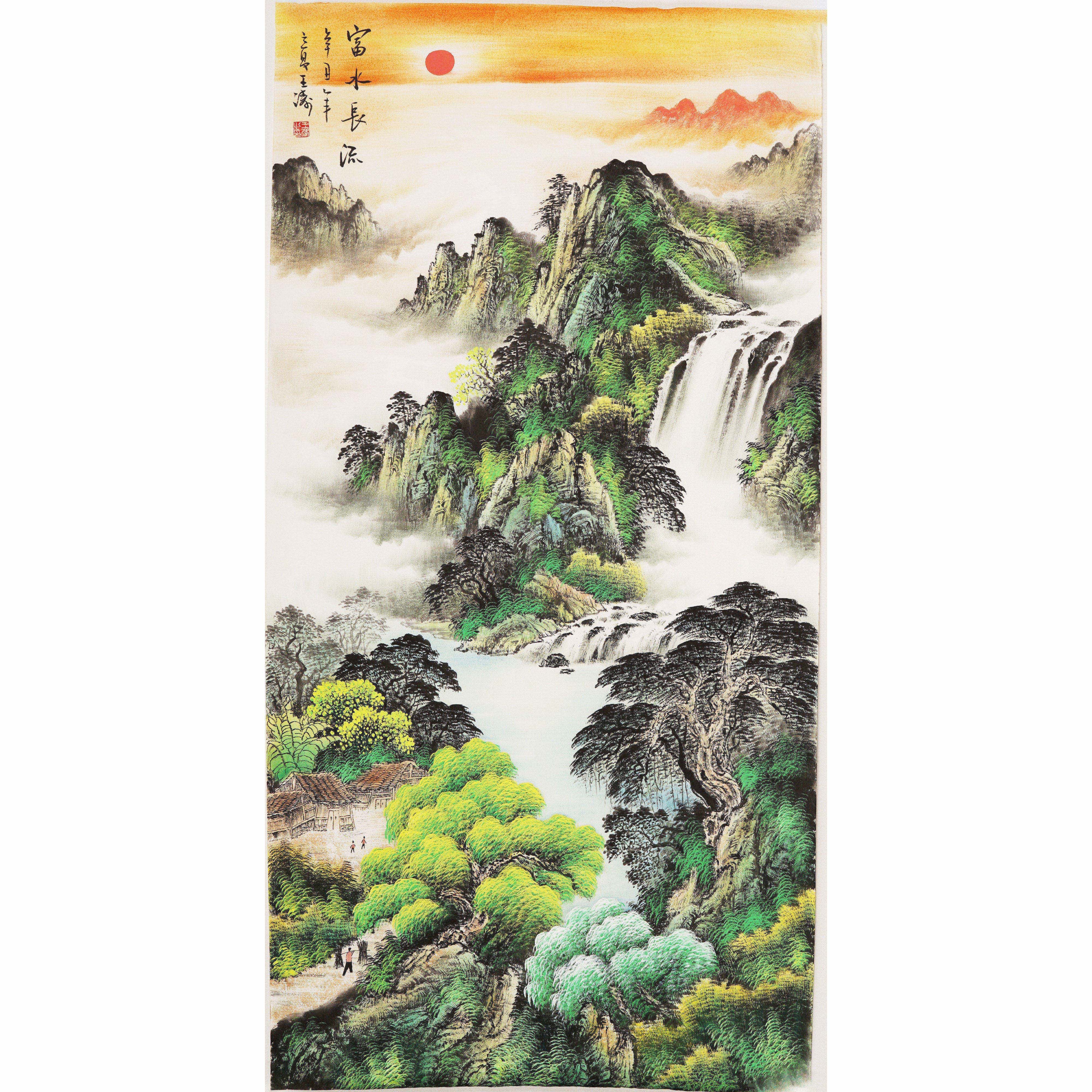 山水画秦喜聪山水彩墨四尺装饰客厅字画玄关中堂国画