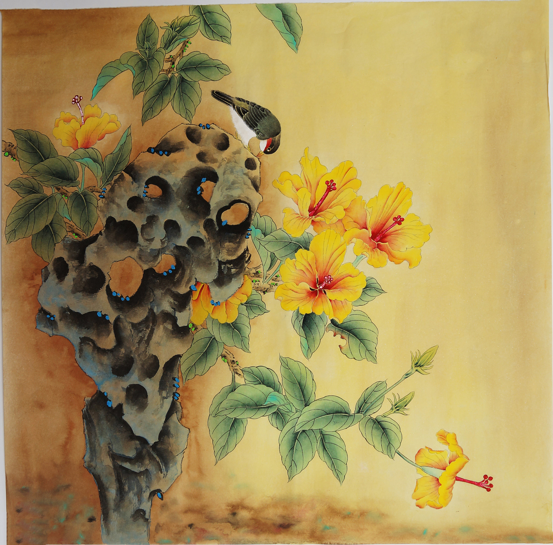 工笔画葡萄斗方国画手工精品手绘中式客厅字画无款画没题款z0008