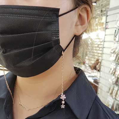 口罩挂脖韩国代购饰品绳链女ins防丢挂链吊坠项链