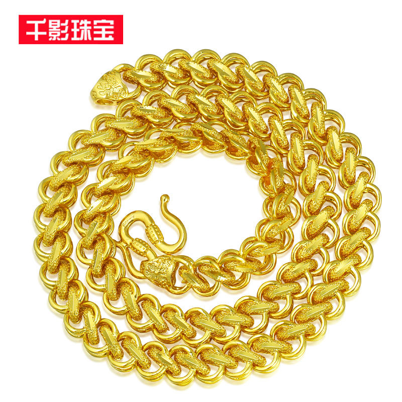 正品黄金项链9999足金24k纯金链子泰国链男士粗女款结婚男人首饰