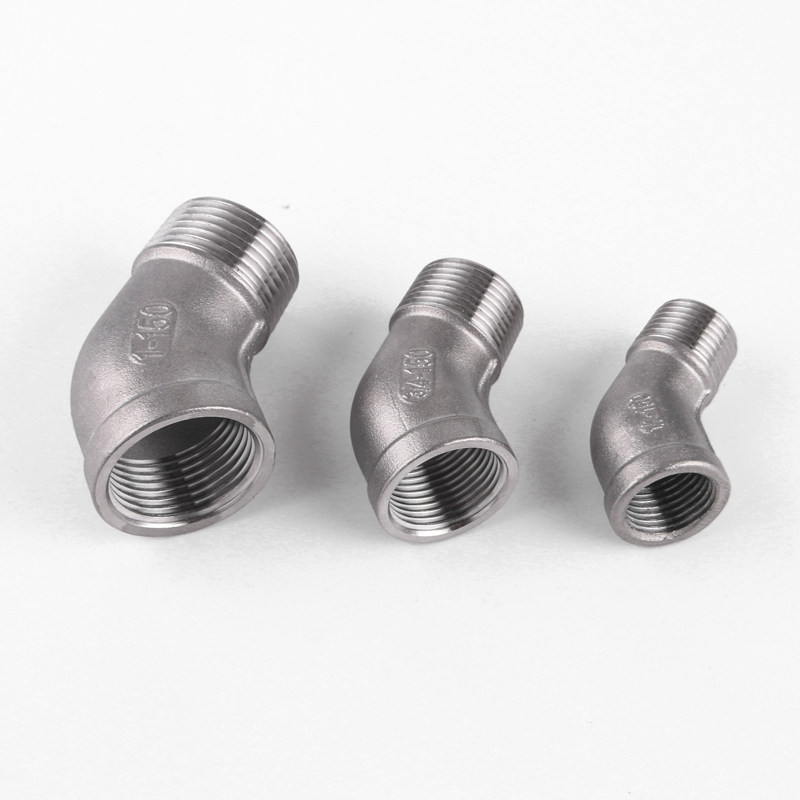 内外弯头不锈钢45度dn15水管接头4分6分1寸弯头