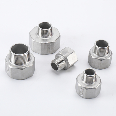 304不锈钢内外丝六角变径直接4/6分1寸异径水管大小头转接头配件