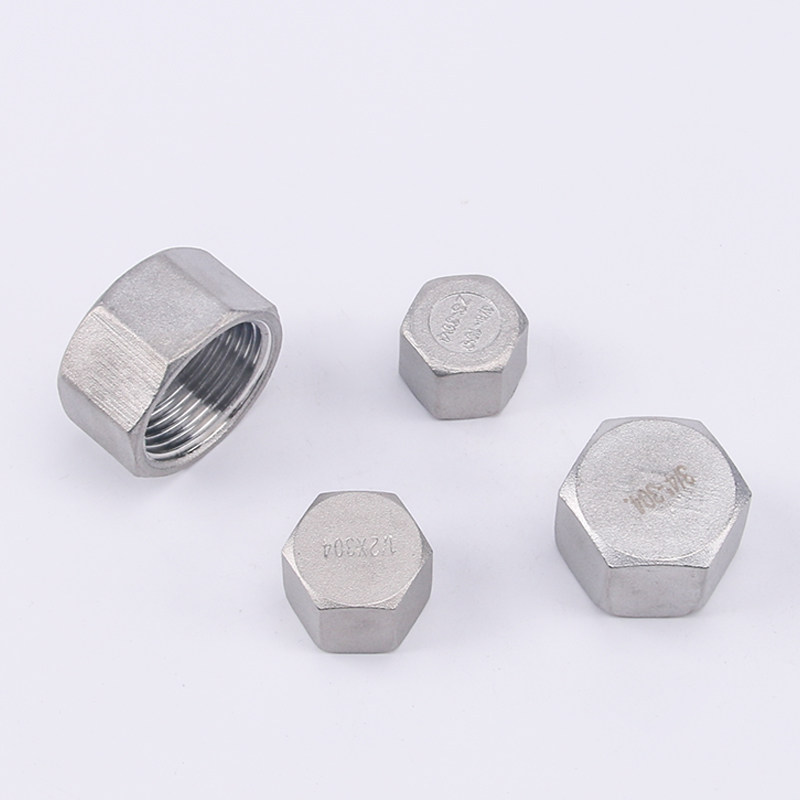 304不锈钢外六角内丝堵帽角阀管帽4分6分1寸闷头管堵丝堵水堵配件_双