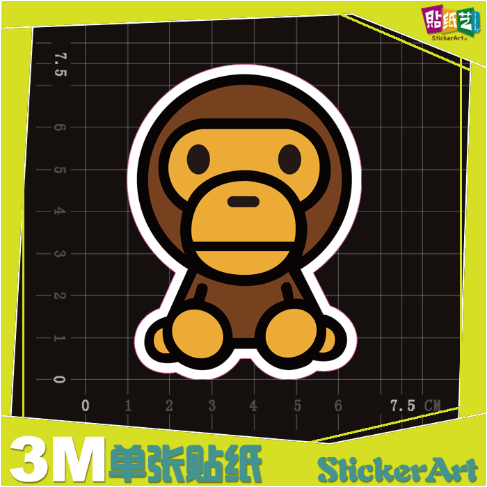 贴纸动物园防水3m笔记本旅行箱2052笔记本个性小贴纸