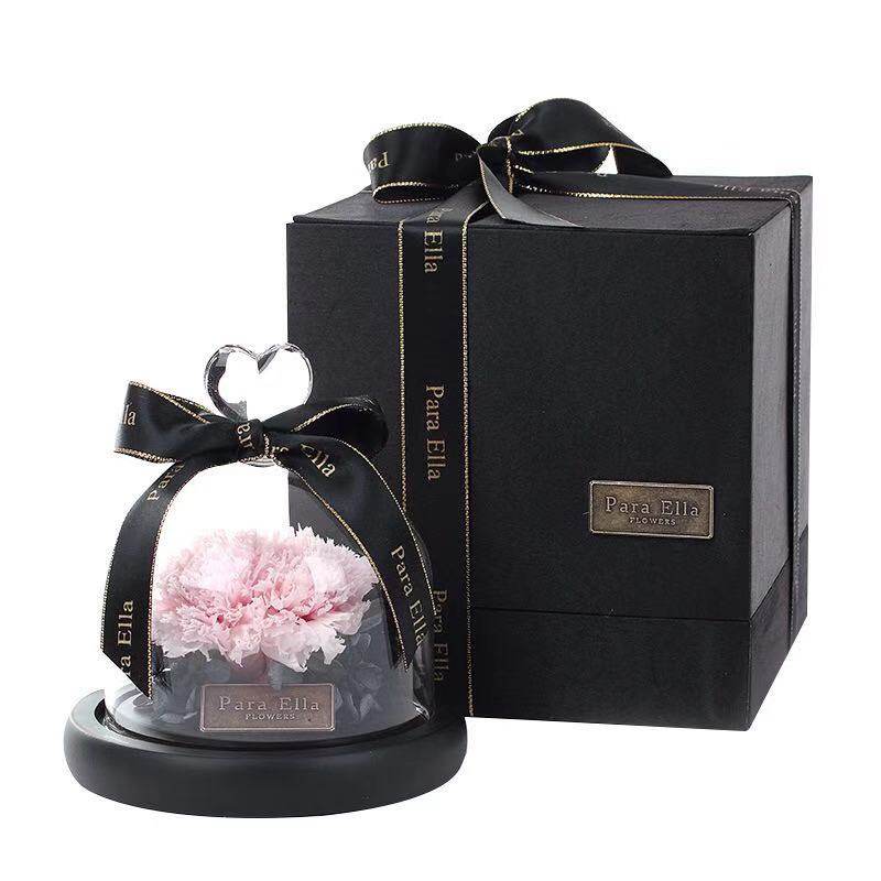 paraella母亲节礼物永生花康乃馨玻璃罩礼盒情人节创意永生花