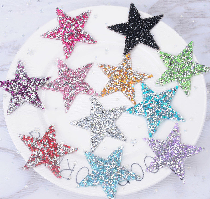 闪钻烫图五角星水钻背胶满钻烫图案鞋帽烫画贴钻其他diy饰品配件