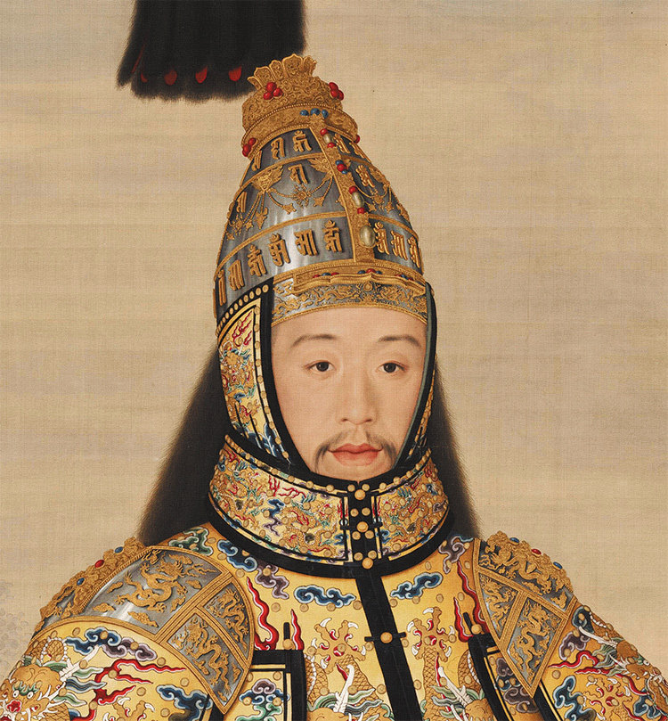 世宁乾隆大阅戎装骑马国画人物工笔画仿古古画国画