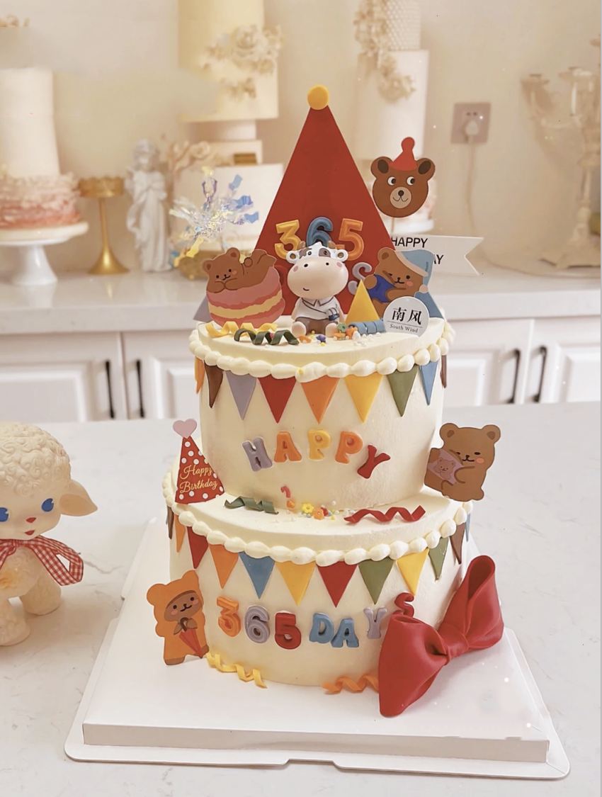周岁宝宝一岁生日蛋糕装饰摆件生肖牛男宝女蛋糕节日装扮用品