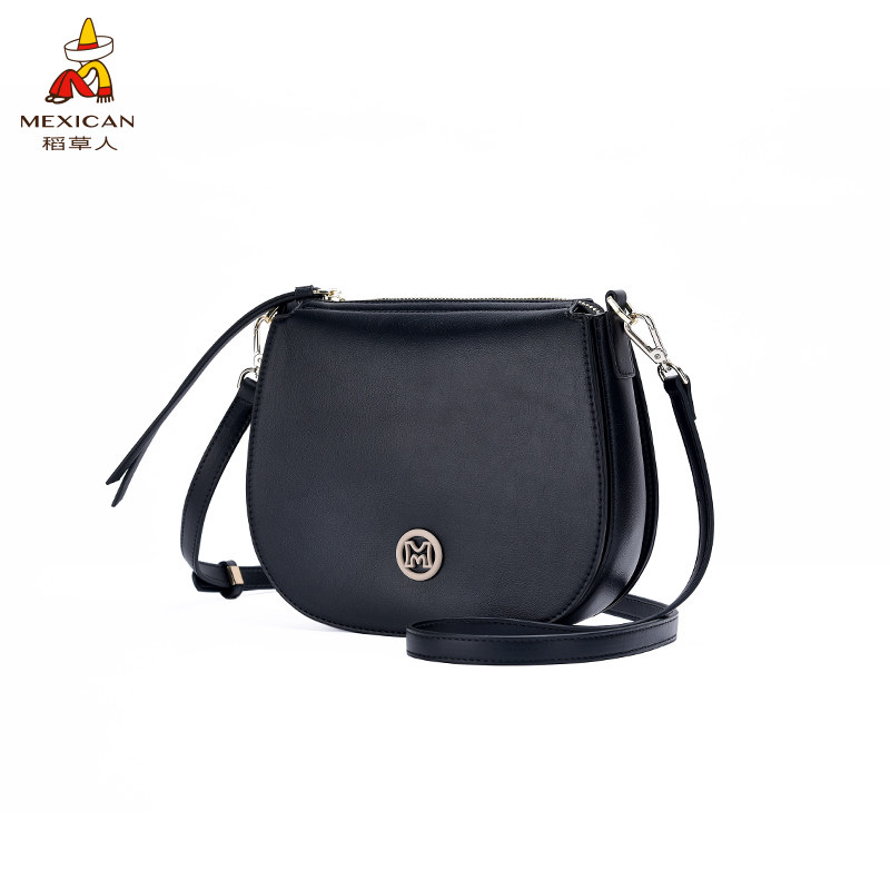 稻草人斜挎包软皮包软皮小圆肩带女包潮宽百搭时尚女士包袋